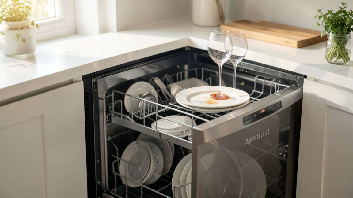 What does the Amana dishwasher do well?