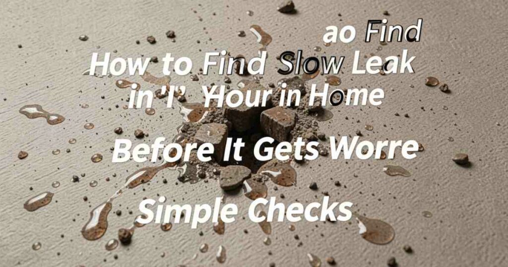 How to Find a Slow Leak in Your Home Before It Gets Worse Simple Checks