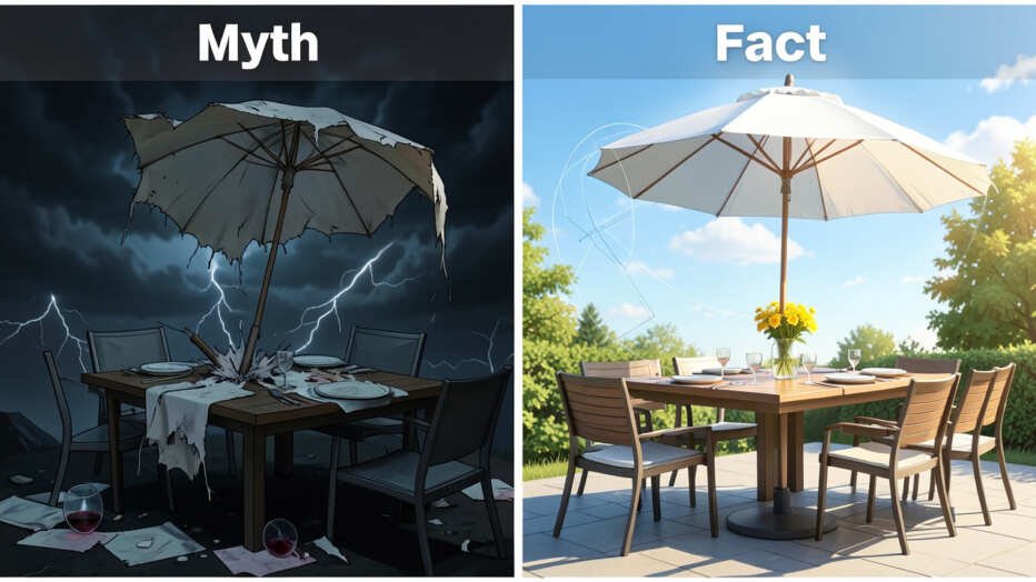 Common Myths vs Facts About Patio Umbrellas Over Dining Tables