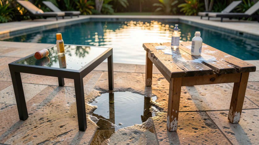 How Does Your Coffee Table Hold Up Against Pool Chemicals?